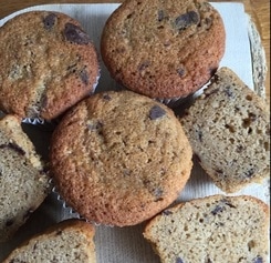 Low FODMAP coffee and chocolate chip muffins